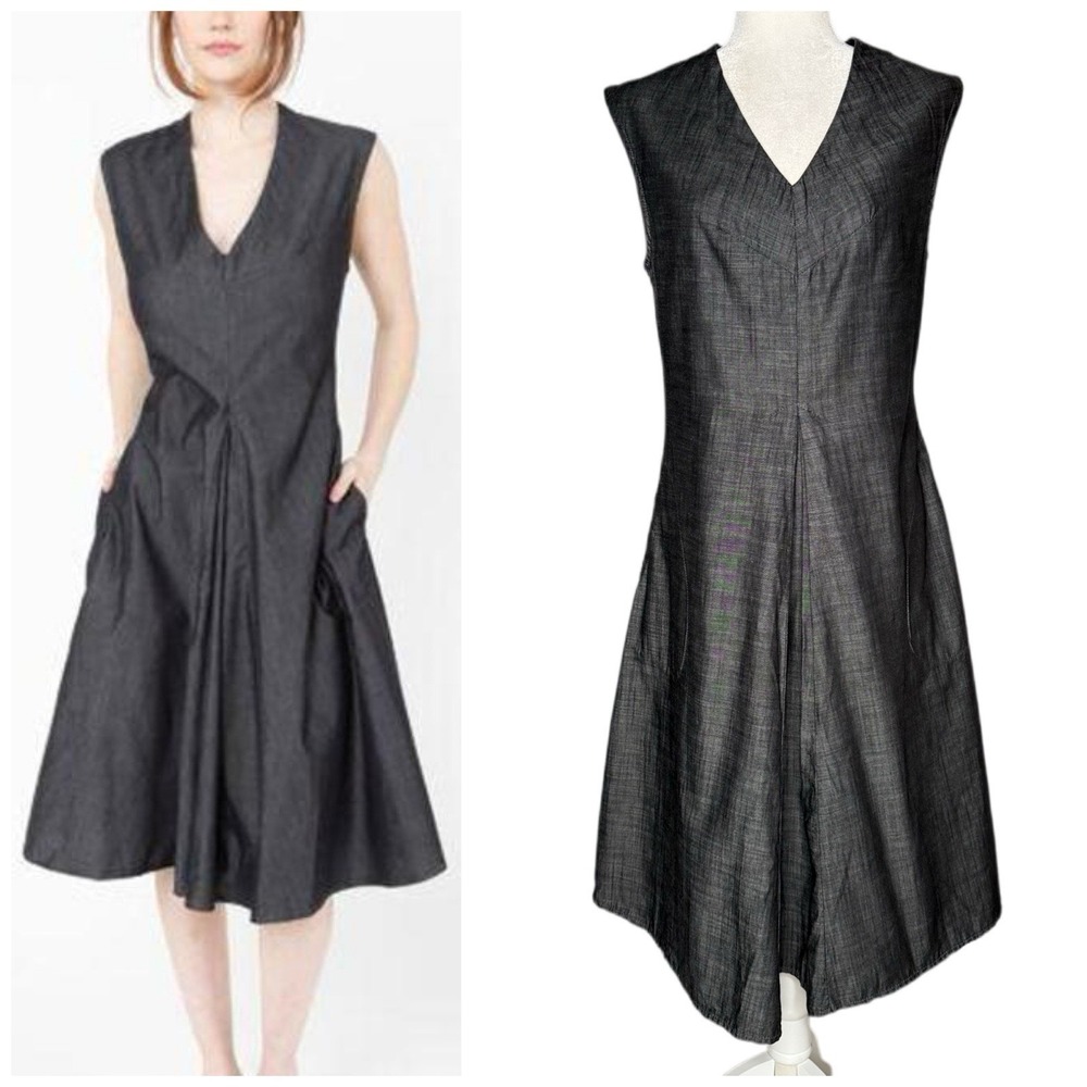 Prairie Underground Small Denim Dress Black Sleeveless 100% Cotton Made in USA